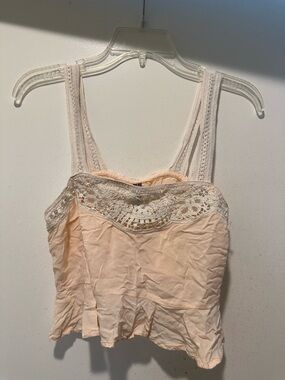 Anthropologie Light Peach Lace-Trim Cami Size Small